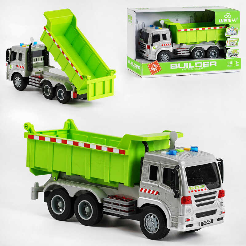 Спецтехніка WY 311 В (24) "Самоскид", світло, звук, 4 активні кнопки, рухоме нависне обладнання, у коробці