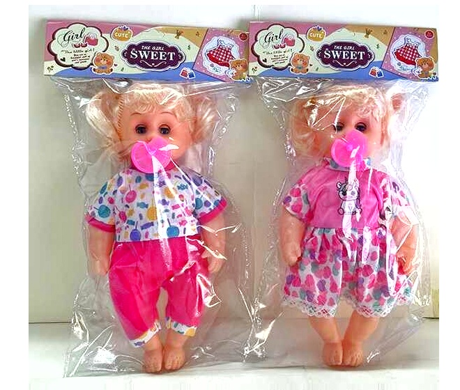 Лялька F 231 B , 2 види, висота: 25.5 см, рухливі повіки, знімний одяг, рухливі кінцівки, музичний чип, соска, в пакеті