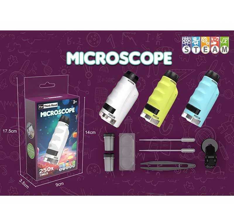 Мікроскоп 1220 A (120/2) 3 кольори, в коробці, ВИДАЄТЬСЯ ТІЛЬКИ МІКС ВИДІВ