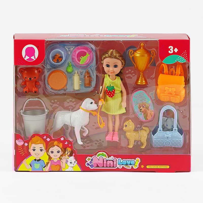 Лялька 55840 (60/2)  висота 15 см, улюбленці, аксесуари, в коробці