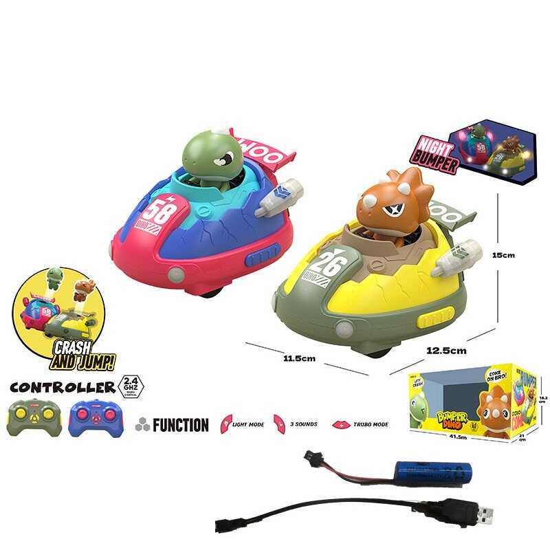 Набір машин на радіокеруванні DC 302 A (12) 2 шт, фігурки героїв, музика, підсвічування, пульт 2.4G, акум. 3.7V, USB-кабель, катапульта, в коробці