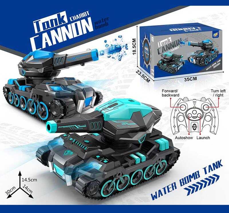 Танк на радіокеруванні 2019-16 A (18) 2 кольори, підсвічування, стріляє орбізами, акум. 3,7 V, пульт 2,4 GHz, в коробці