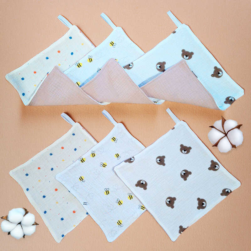 гр Набір серветок для немовлят 70651 (1) 3 штуки в комплекті, тканина МУСЛІН, чотири-шарові, розмір 25*25 см, "Bimbo", в пакеті