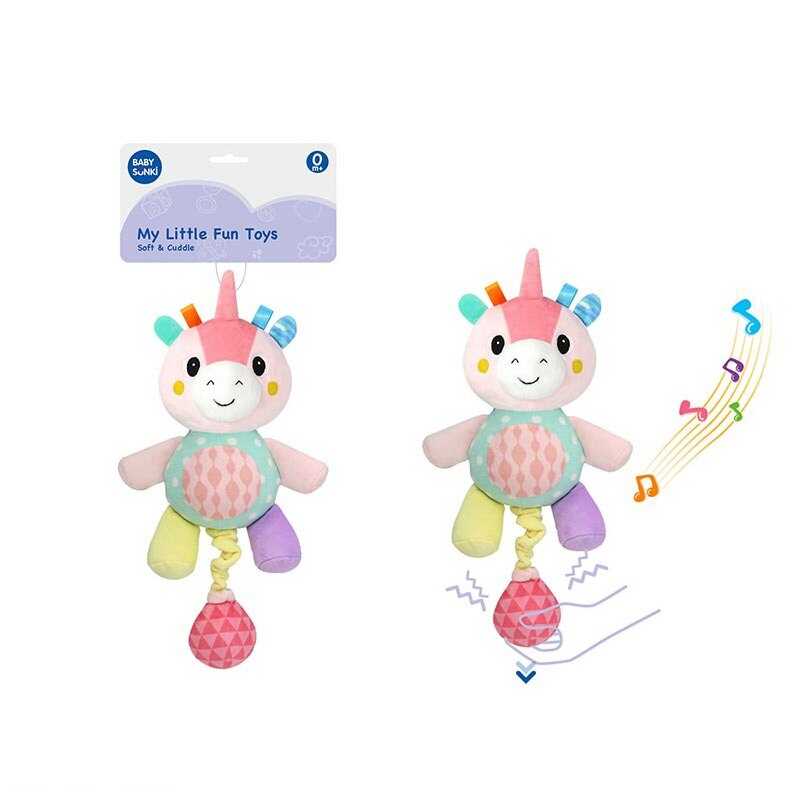 Брязкальце 1952-2 (60) м'яка іграшка, мелодія, заводний механізм, пискавка, мотузок для фіксації іграшки, в пакеті