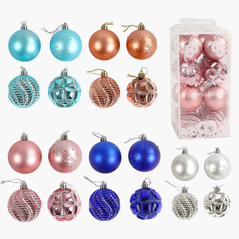 Новорічні прикраси C 67636 (45) 5 видів, кульки, 8 штук, D = 6 см, в слюді, ВИДАЄТЬСЯ ТІЛЬКИ МІКС ВИДІВ