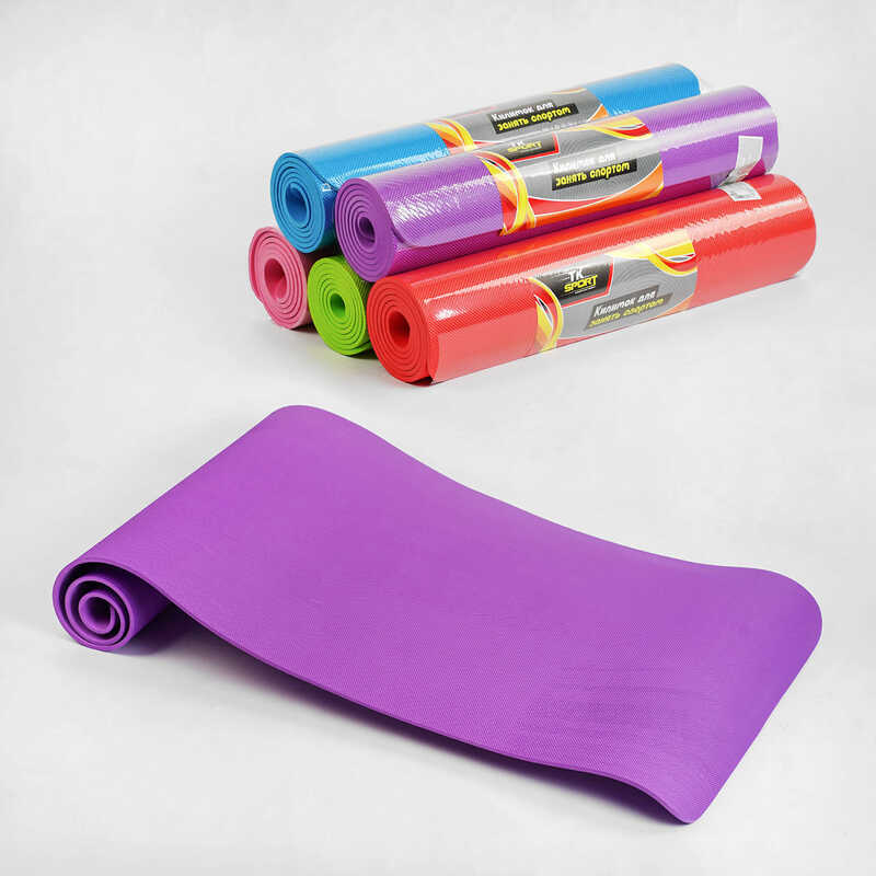 Килимок для йоги C 56189 (24) "TK Sport", 5 кольорів, розмір 61х173 см, товщина 0.6 см, ВИДАЄТЬСЯ ТІЛЬКИ МІКС ВИДІВ