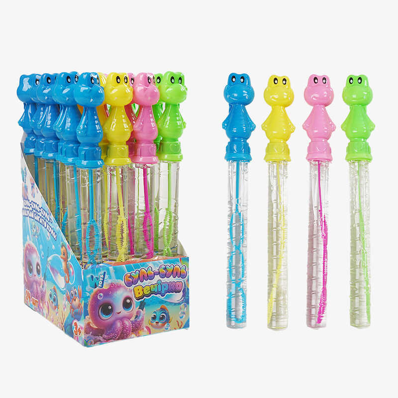 Мильні бульбашки TC 97430 (12) "WToys", ЦІНА ЗА 24 ШТУКИ В БЛОЦІ, "Крокодил", висота 25см, в коробці