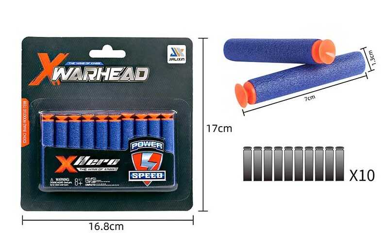 М`які патрони JLX 7111 (960/2) 10 штук, з присоскою, на листі