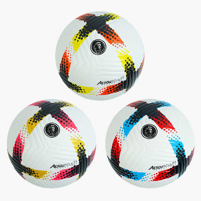 М`яч футбольний C 64614 (30) 3 види, вага 420 грамів, матеріал PU, балон гумовий, клеєний, (поставляється накачаним на 90)