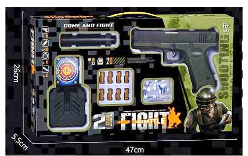 Пістолет 579-15 , мішень, глушник, 10 м’яких патронів, 8 гільз, в коробці