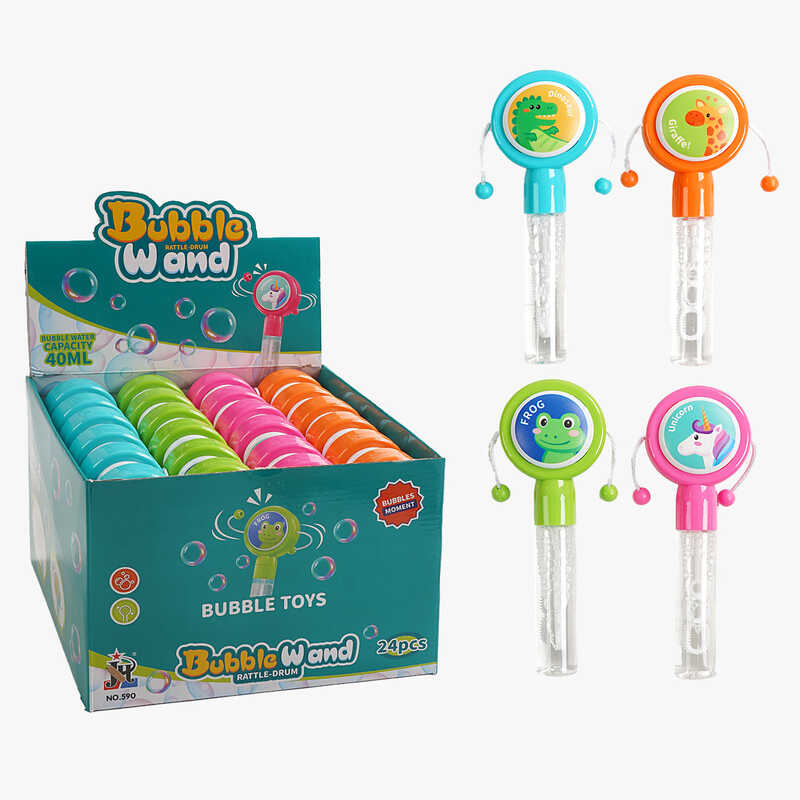 Мильні бульбашки 590 (8) ЦІНА ЗА 24 ШТУКИ В БЛОЦІ, 3х3.5х18 см, барабан-колотушка