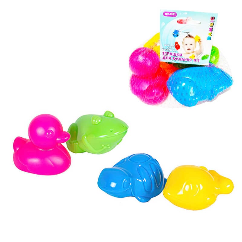 гр Дитячий набір "Іграшки для купання №1 4 шт" 1261 (28) "BAMSIC"