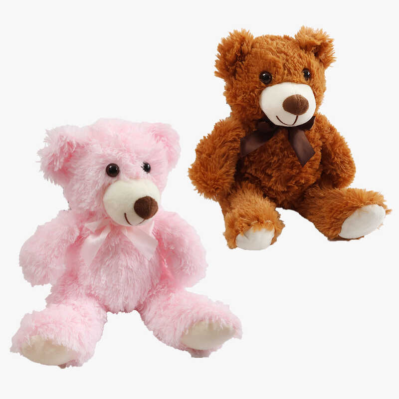 М`яка іграшка M 18488 (100) "Ведмедик", висота 34 см, пластикові очі, бантик, ВИДАЄТЬСЯ ТІЛЬКИ МІКС ВИДІВ