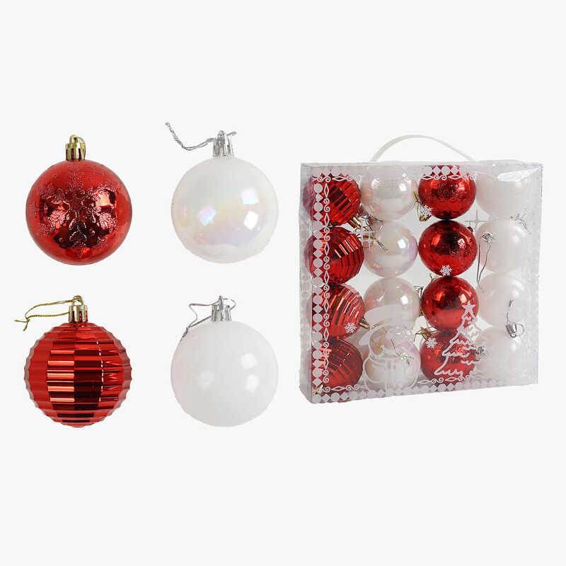 Новорічні прикраси C 67396 (60) 16 штук, кульки, D = 6 см, в слюді