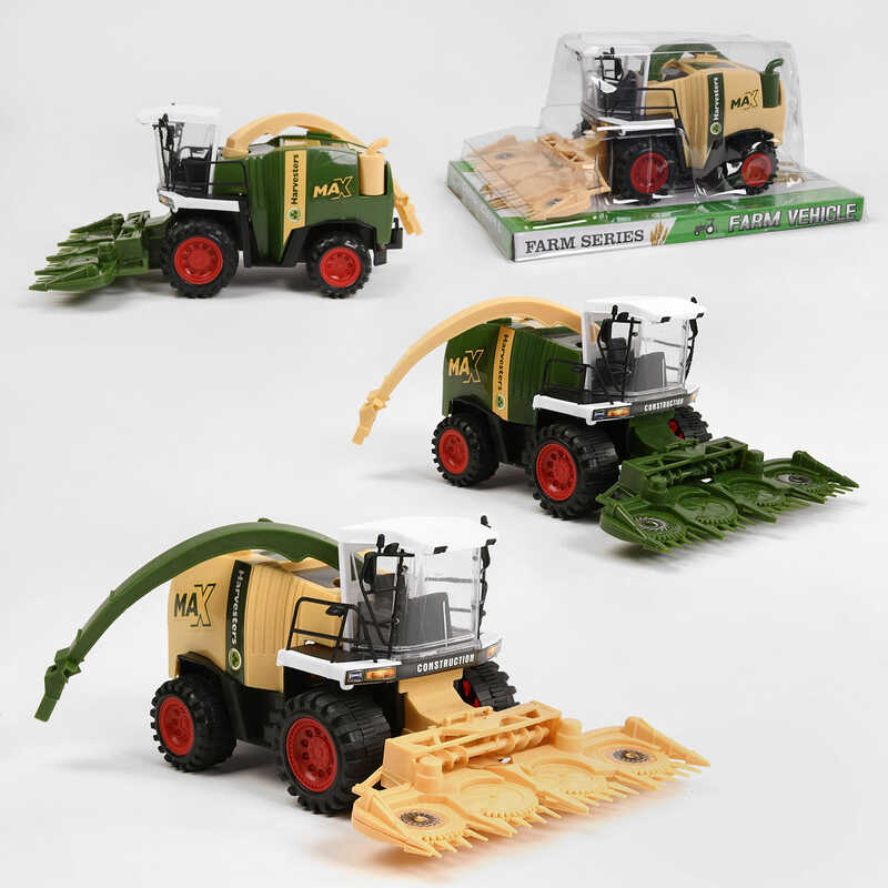 Комбайн 0488-253 (48/2) "Сільськогосподарська техніка", 2 кольори, інерція, знімне навісне обладнання, рухомі деталі, в слюді