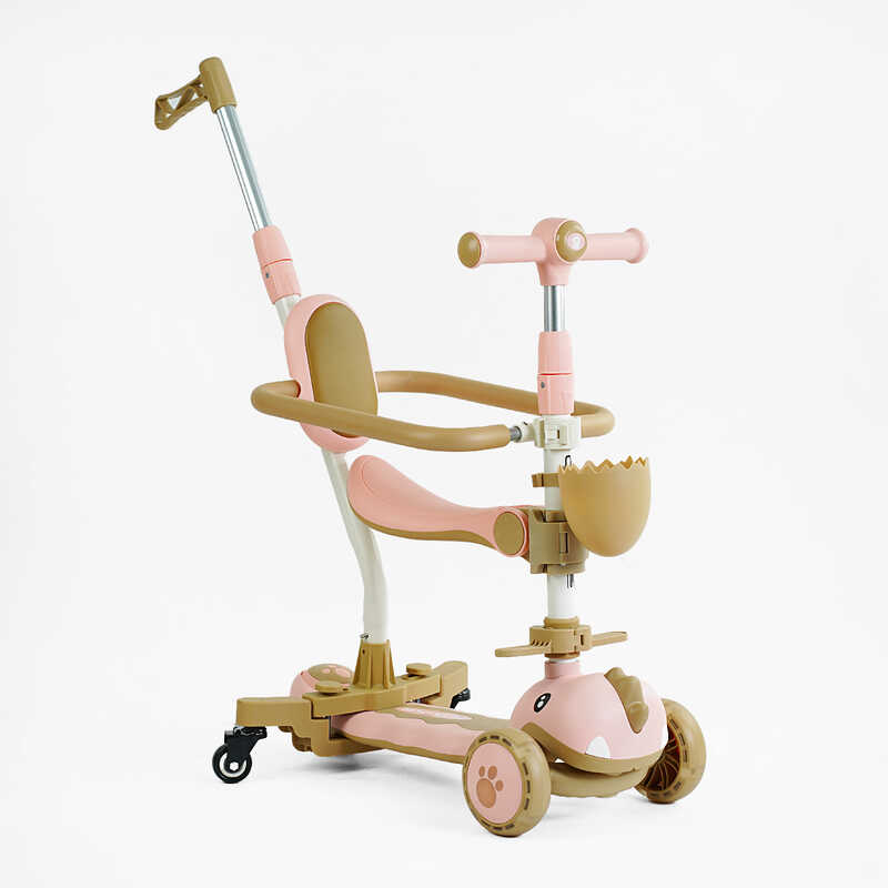 Самокат 5в1 "Skyper" GL-05558 (6) колеса PU 125х40мм зі світлом, УКР. МУЗИКА та підсвічування платформи, з ДОП. КОЛЕСАМИ, захисний бампер, в коробці