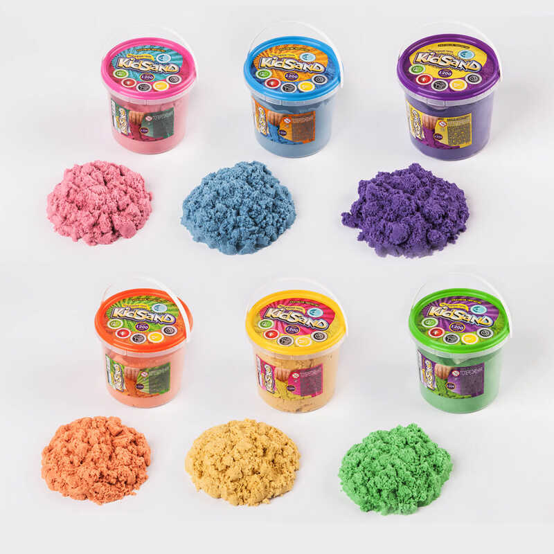 гр Кінетичний пісок "KidSand" банка 1200г KS-01-04 (12) "Danko Toys" ВИДАЄТЬСЯ МІКС ВИДІВ
