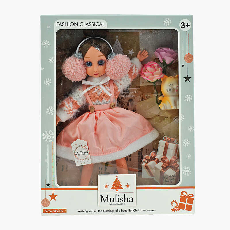 Лялька QJ 120 (48/2) висота 30 см, улюбленець, навушники, штучні квіти, в коробці