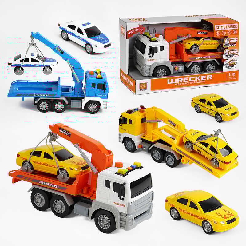 Евакуатор з повітряною помпою WY 831 А /WY 831 В /WY 831 С (18) світло, звук, 3 кольори, в коробці, ВИДАЄТЬСЯ ТІЛЬКИ МІКС ВИДІВ