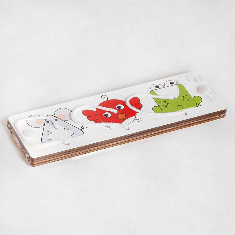 Вкладиші С 51347 (312) "Маленькі звірята", дерев'яні, 3 елементи, в плівці