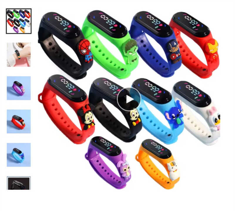 Годинник C 73298 (1000) герой, електронний, налаштування дати й часу, кольоровий дисплей, регульований ремінець, в пакеті, ВИДАЄТЬСЯ ТІЛЬКИ МІКС ВИДІВ