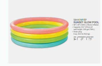 Intex Басейн 56441 NP "Веселка" (6) 4 кільця, розміром 168-45см, обсяг: 780л при наповненні 80, від 3 років