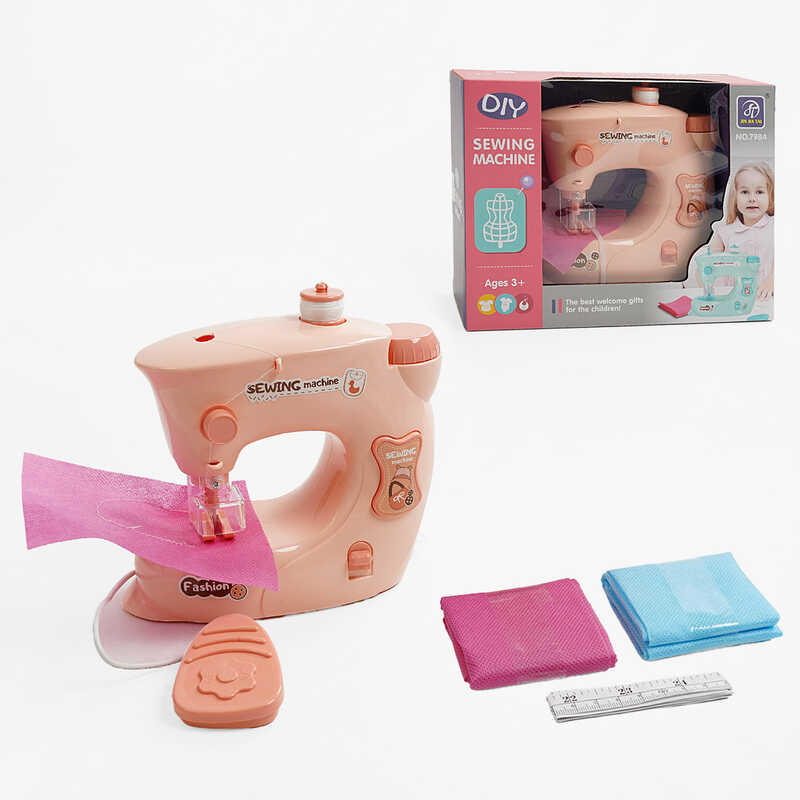 Швейна машинка 7984 A (60/2) на батарейках, шиє, підсвічування, нитки, тканина, сантиметр, інструкція, в коробці