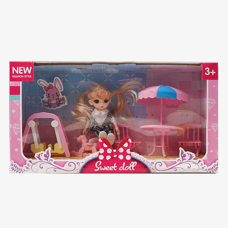 Лялька R 100-155-39 (48/2) 15 см, імітація скляних очей, шарнірні суглоби, аксесуари, в коробці