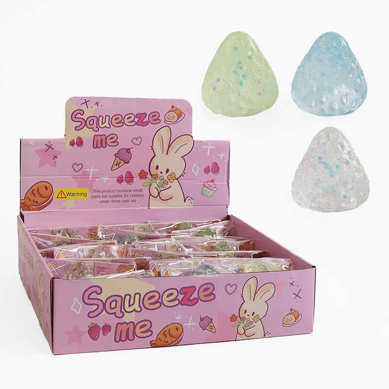 Гра антистрес C 72364 (16) ЦІНА ЗА 24 ШТУКИ В БЛОЦІ, "Полуничка", гелеве наповнення, в коробці