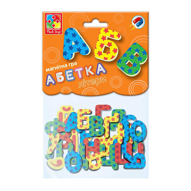 гр Магнітна гра "Абетка" (укр) VT5900-02 (12) "Vladi Toys", 34 магнітні елементи