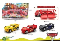 Набір машин 224-1A , 4 шт , трейлер , машинка «Тачка» , на листі