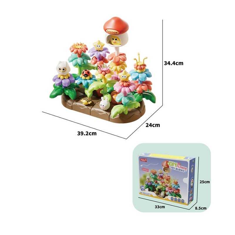 Конструктор FL 3101 (16) “Квітковий сад”, 79 елементів, розмір 31х23.6х17.2 см, в коробці