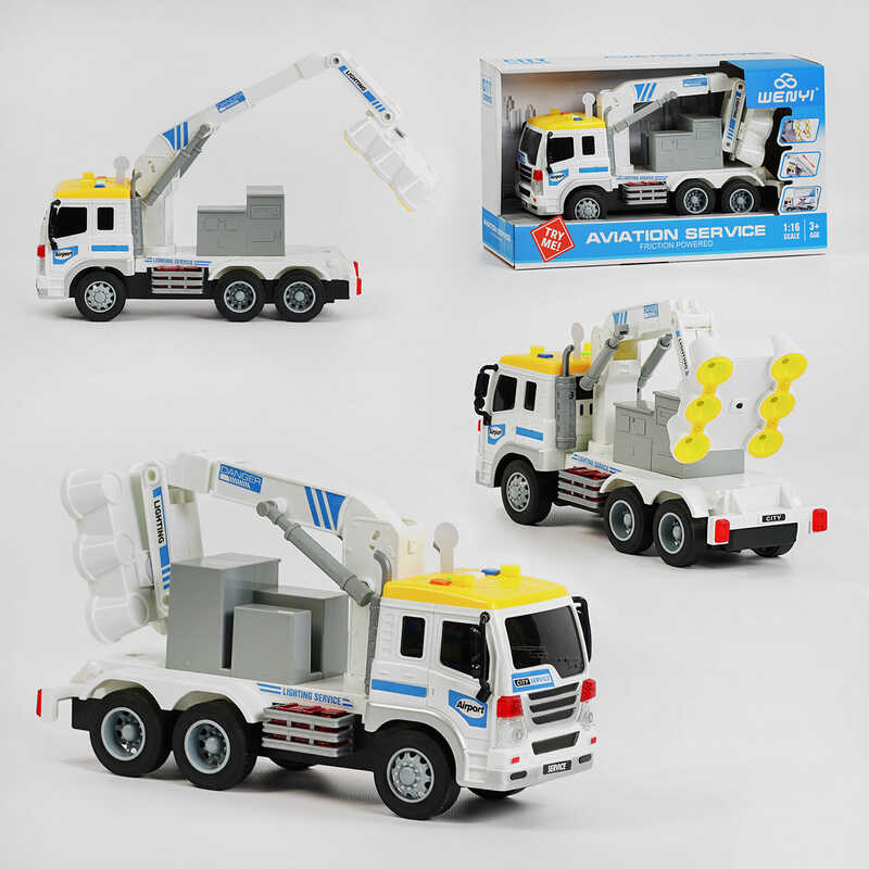 Спецтехніка WY 290 C (24) "Автопрожектор", звук, світло, 3 кнопки, рухомі елементи, інерція, у коробці