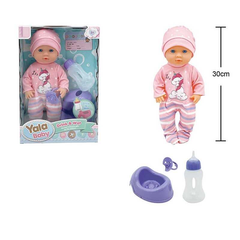 Пупс YL 2530 A-A (36) висота 30 см, п'є з пляшечки, ходить на горщик, знімний одяг, аксесуари, в коробці