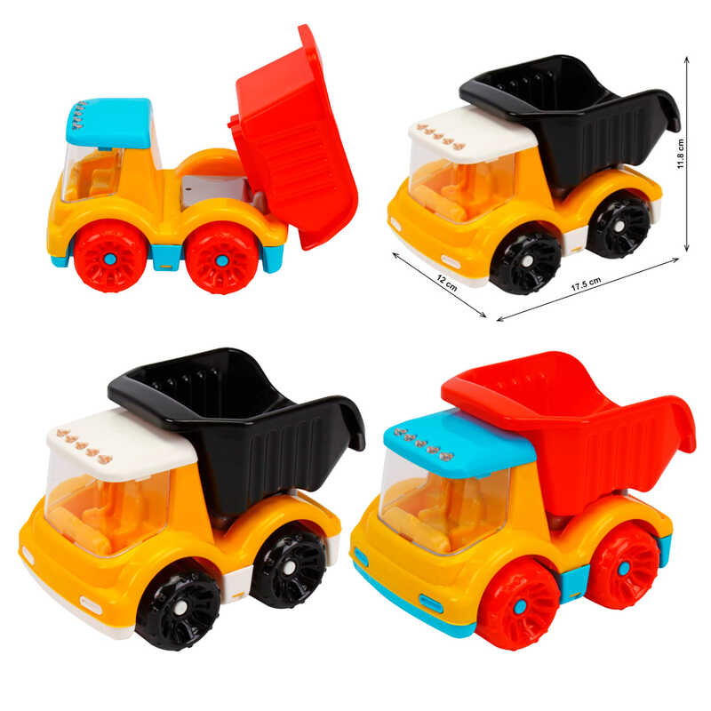 гр Самоскид 0907 (10) "Technok Toys", довжина 17,5 см, перекидний кузов, прозора кабіна, у сітці