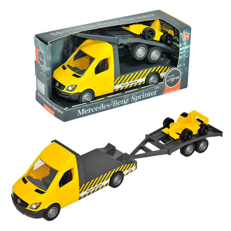 гр Автомобіль "Mercedes-Benz Sprinter" Евакуатор з лафетом  39741 (8) жовтий "Tigres"