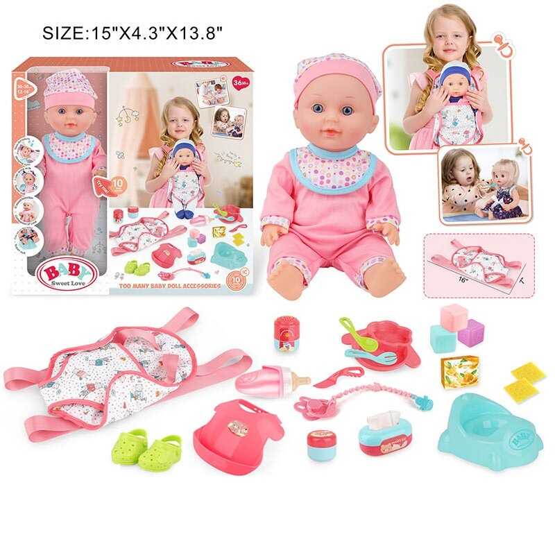 Пупс 4933 A-1 (24) висота 32 см, п’є та ходить до вбиральні, знімний одяг, горщик, музичний чіп, аксесуари, кенгуру з регульованими лямками, в коробці
