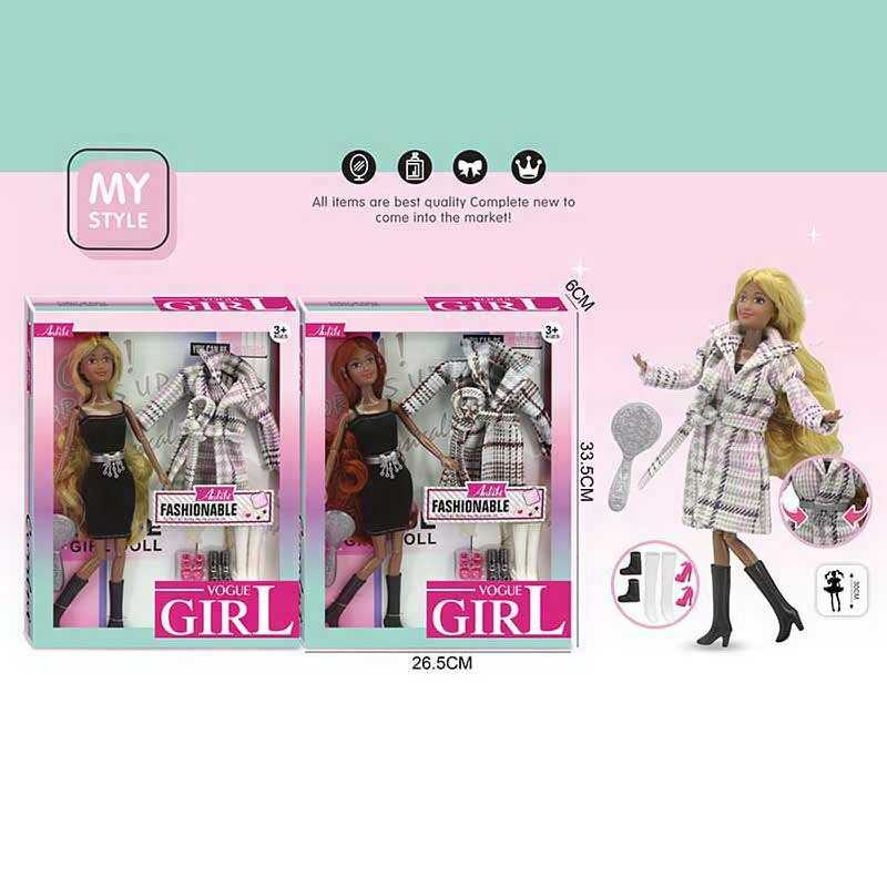 Лялька WX 257-5 (48/2) 2 види, 30 см, аксесуари, гребінець, шарнірні суглоби, знімний одяг, прошите волосся, в коробці