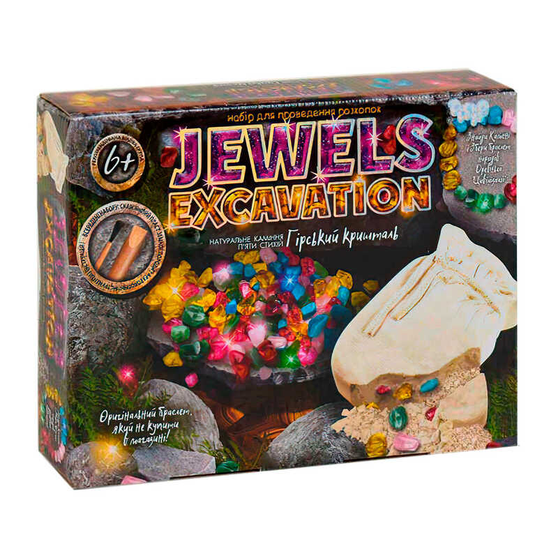 гр Креативна творчість для проведення розкопок "JEWELS AMULETS EXCAVATION" камні JAEX-01-01 (6) "Danko Toys"