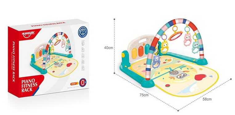 Килимок НЕ 0650 (12) підсвічування, мелодії, 5 підвісок, музичне піаніно, у коробці