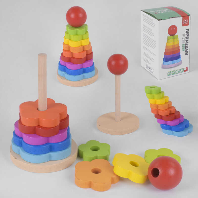 гр Пірамідка дерев'яна 50046 (24) "4FUN Game Club Wood" в коробці