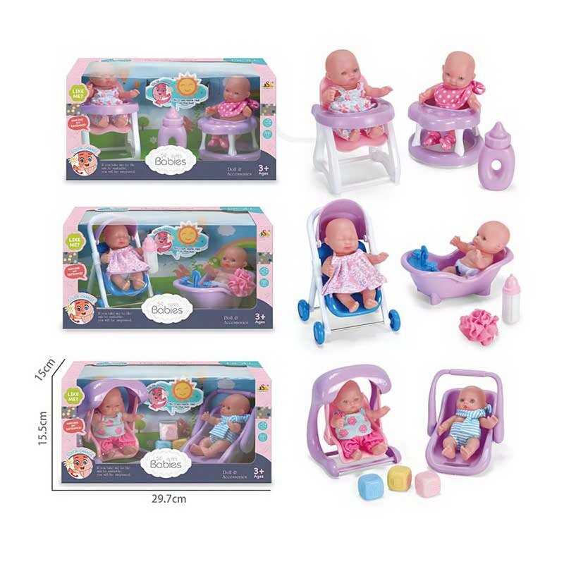 Набір пупсів 230502-01 (24/2) 3 види, 2 пупси, гумові, імітація скляних очей, аксесуари, в коробці, ВИДАЄТЬСЯ МІКС ВИДІВ