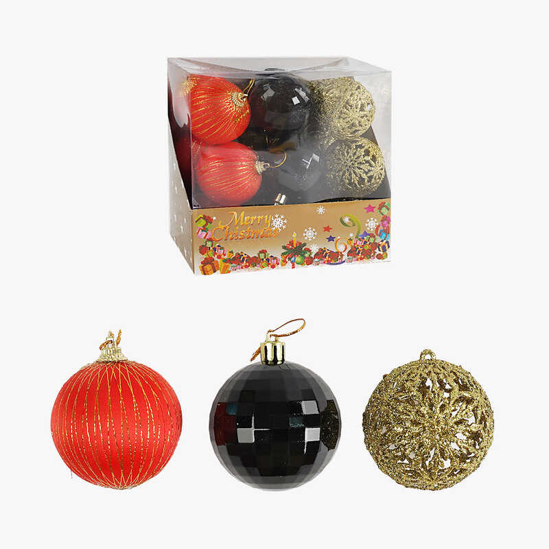 Новорічні прикраси C 67458 (36) кульки, 18 штук, діаметр 5.5см, в коробці