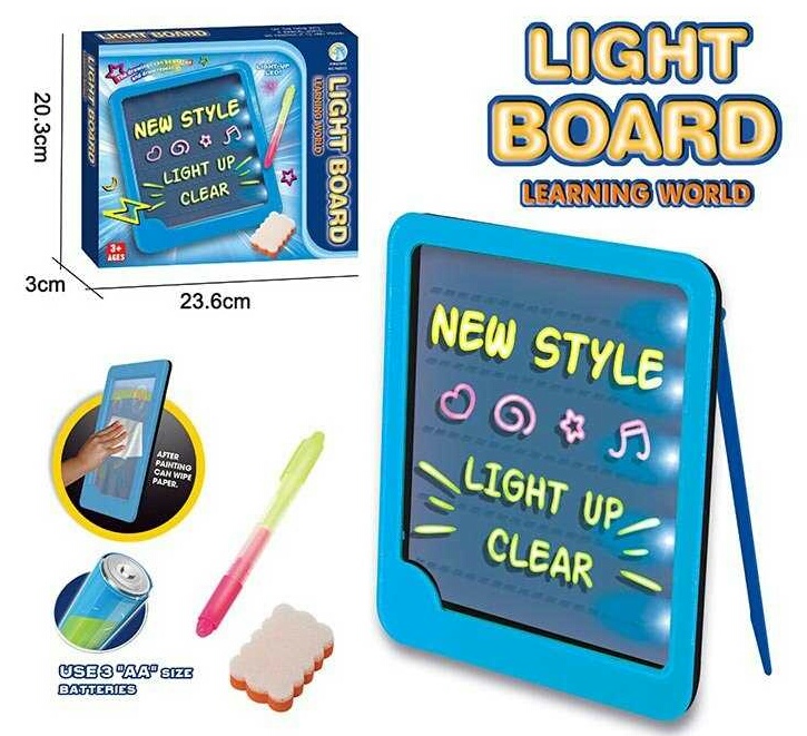 Дошка для малювання YM 30 , підсвічування (створює 3D ефект) , двосторонній маркер, в коробці
