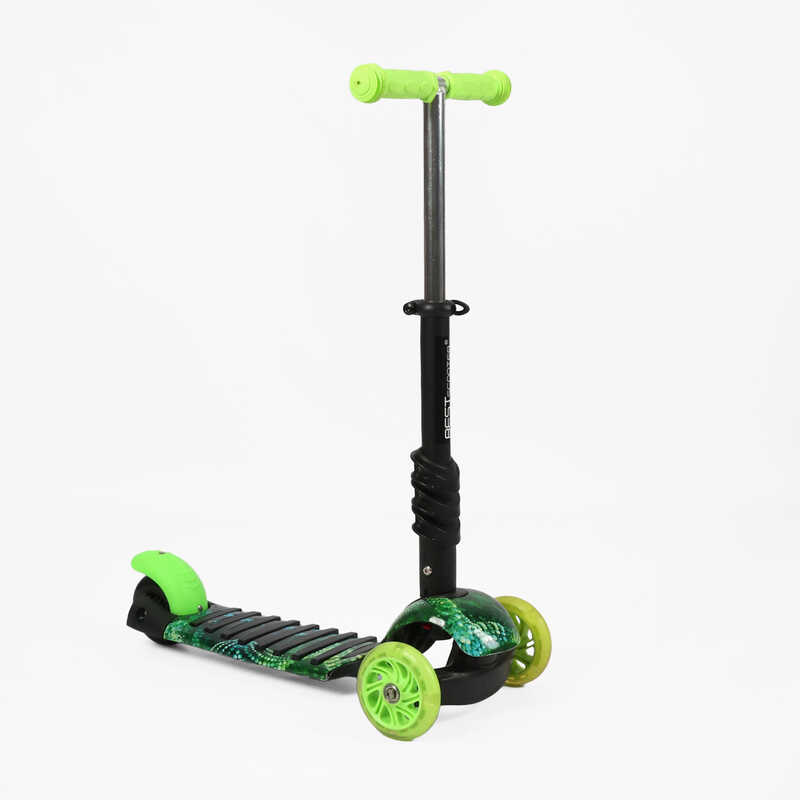 Самокат триколісний 67633-1 , Best Scooter, PU колеса, ПІДСВІЧУВАННЯ, в пакеті