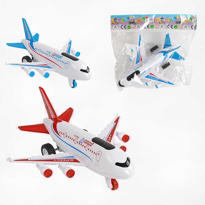 Літак 7709 (200/2) 2 кольори, інерція, звук, підсвічування, у пакеті