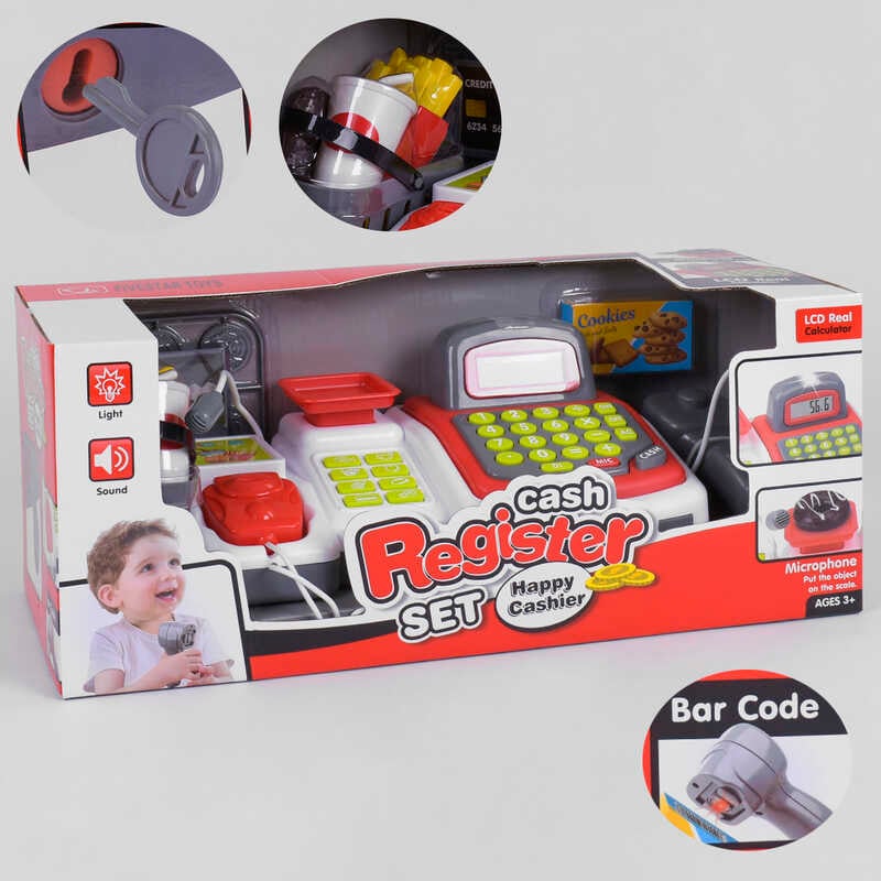Касовий апарат 35536 B (12/2) світло, звук, вбудований калькулятор, мікрофон, в коробці