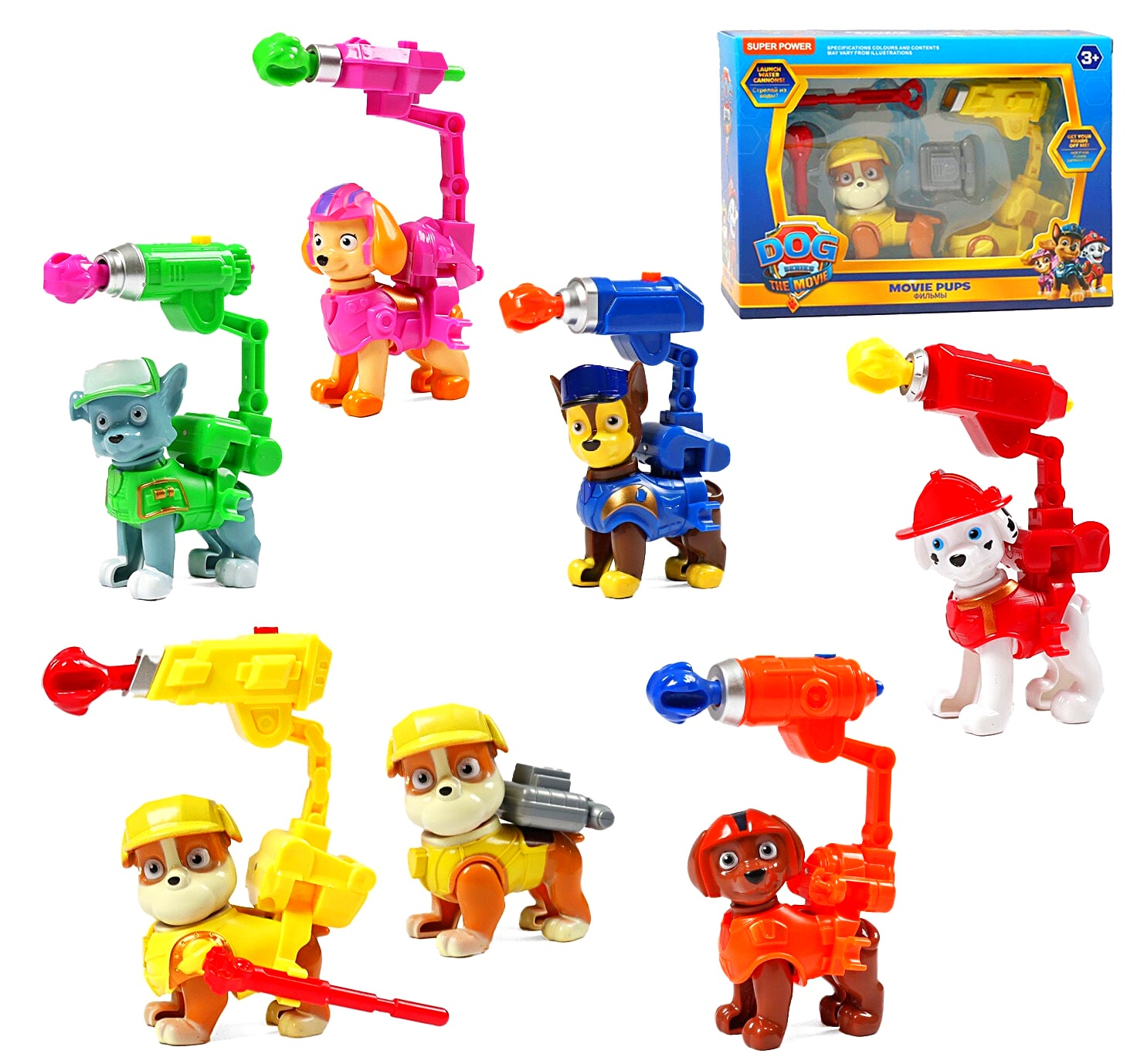 Герої «Щенячий патруль» PH 328 , висота 6 см , стріляє , коробка, аксесуари, мікс видів