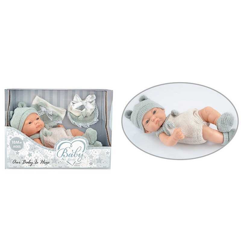 Пупс 203-1 (48/2) висота 25 см, шапочка, шкарпетки, в коробці