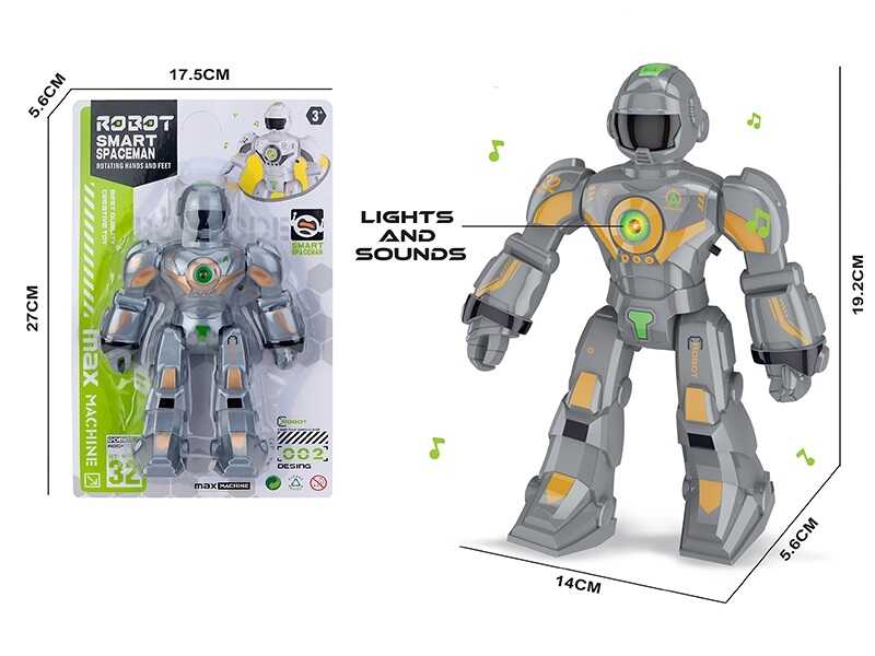 Робот 1183 B (180/2) висота - 19.2 см, звук, підсвічування, рухомі кінцівки, на листі